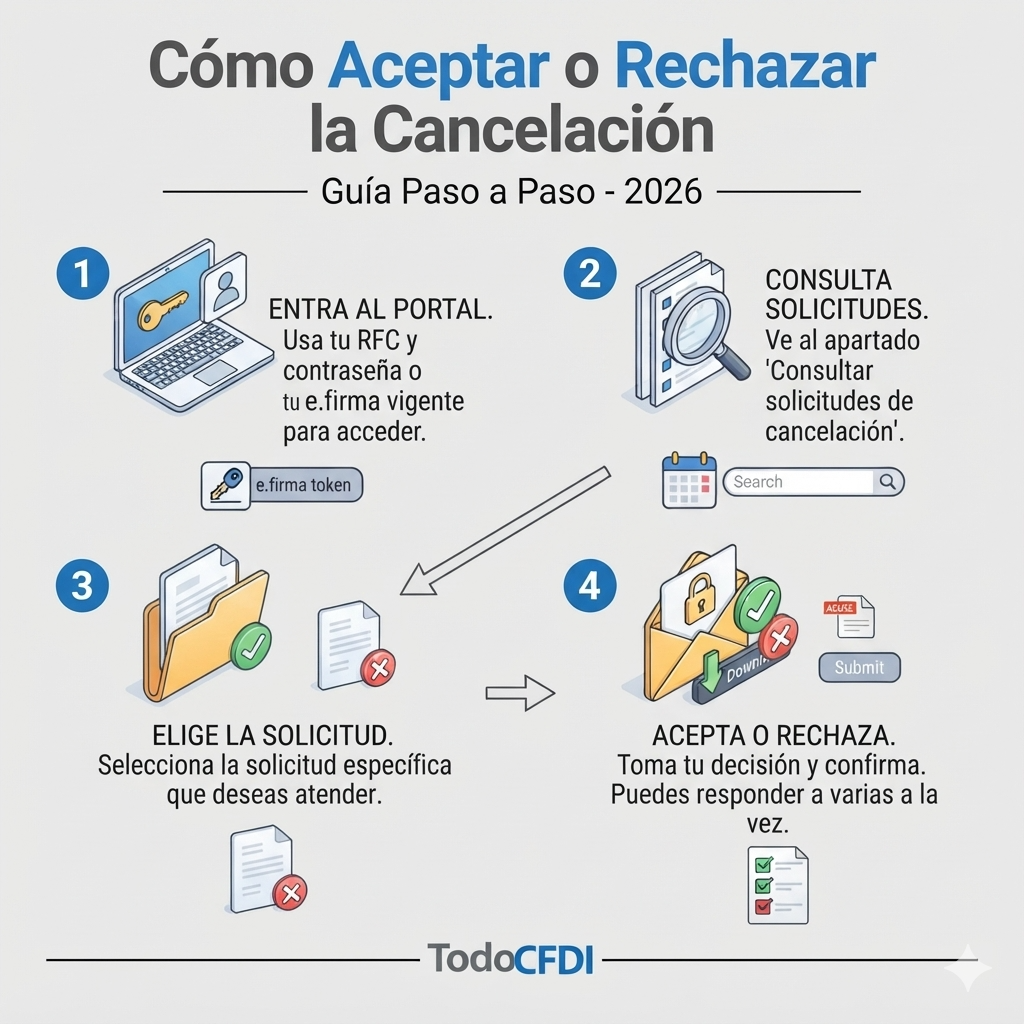 Cómo aceptar o rechazar la cancelación Cómo aceptar o rechazar la cancelación