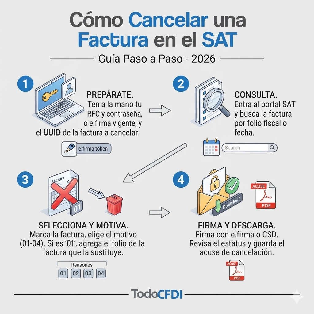 Como cancelar una factura en el SAT Como cancelar una factura en el SAT